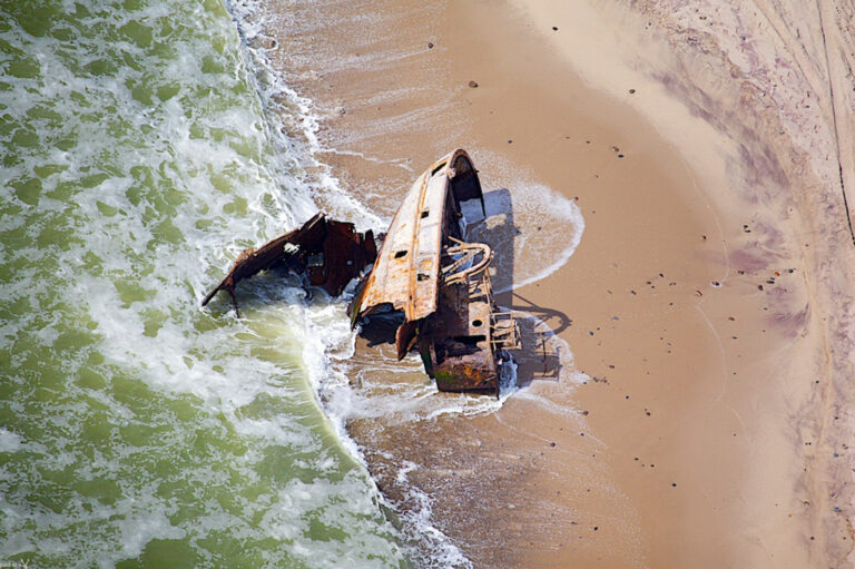 Skeleton Coast Schiffswrack von oben