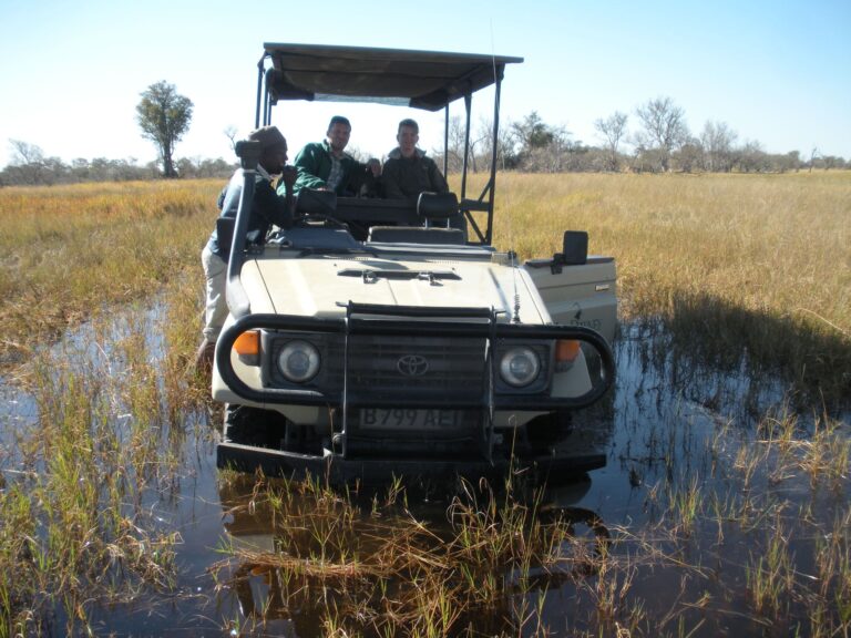 Moremi 4x4 steckt im Wasser fest