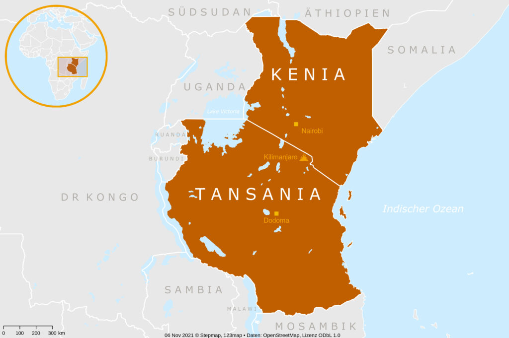 Tansania Kenia Rundreise Karte