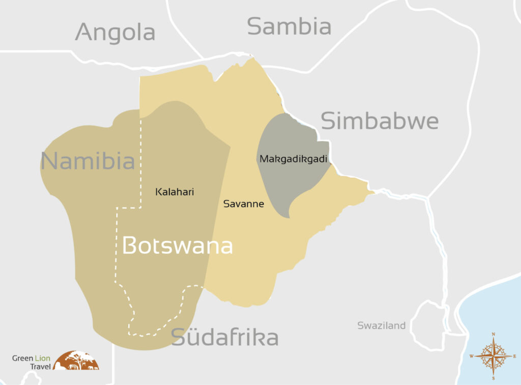 Botswana Karte Geografie