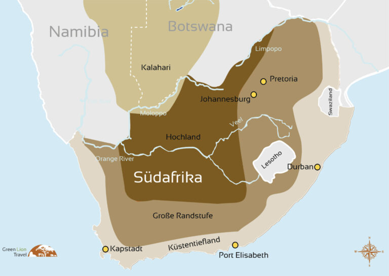 Südafrika Karte Geografie