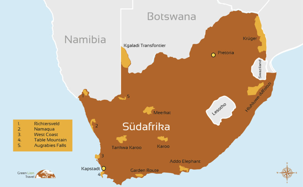 Südafrika Karte Nationalparks