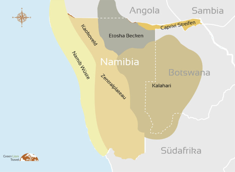 Namibia geografische Karte